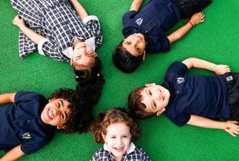  happy students circle Carousel  